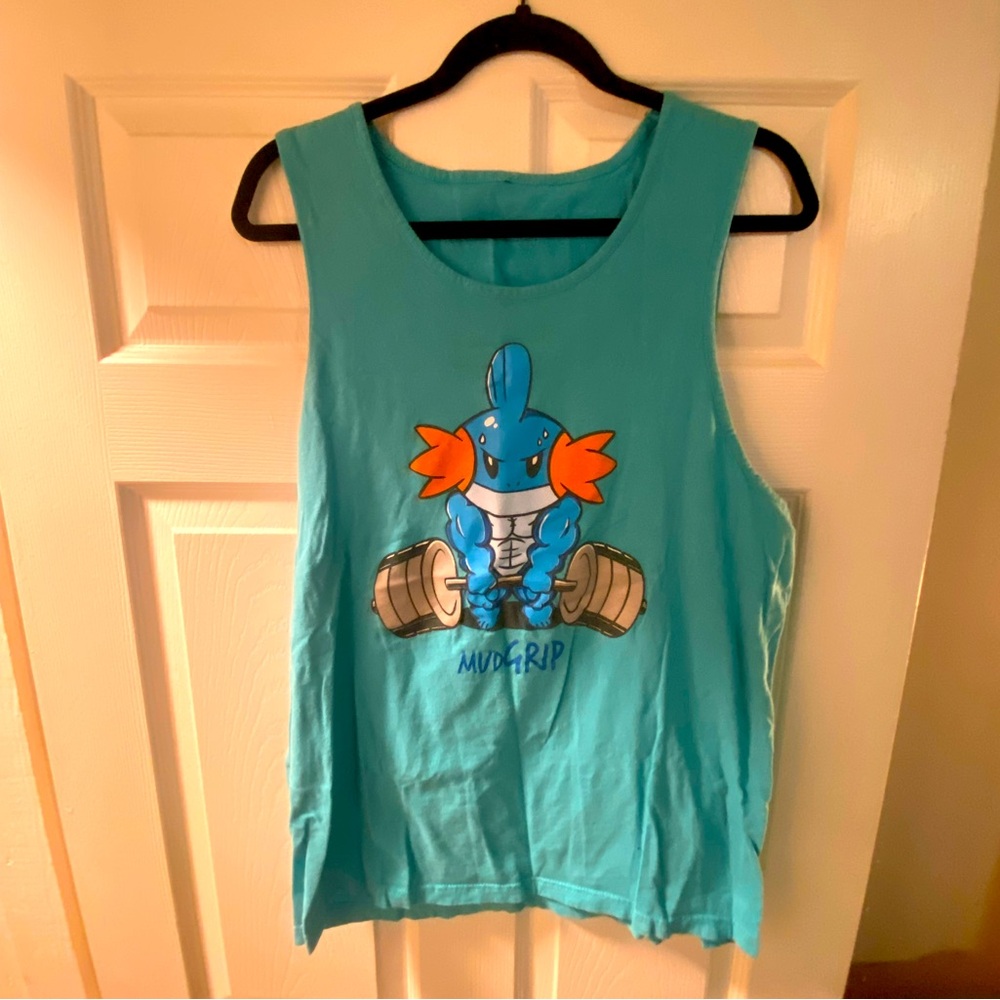 Pokémon Gym Tank Mudgrip Size XL Light Blue